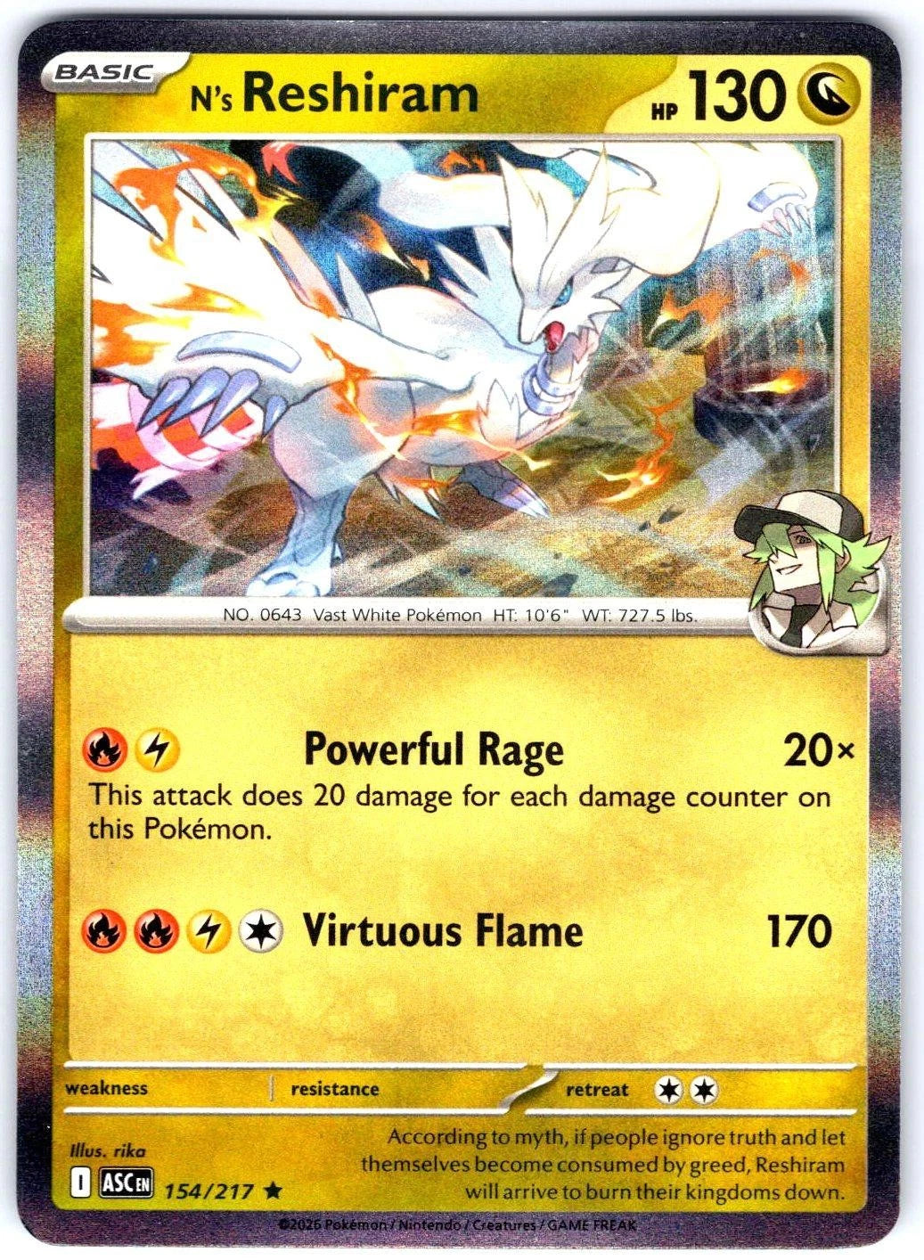 N's Reshiram 154/217 Ascended Heroes