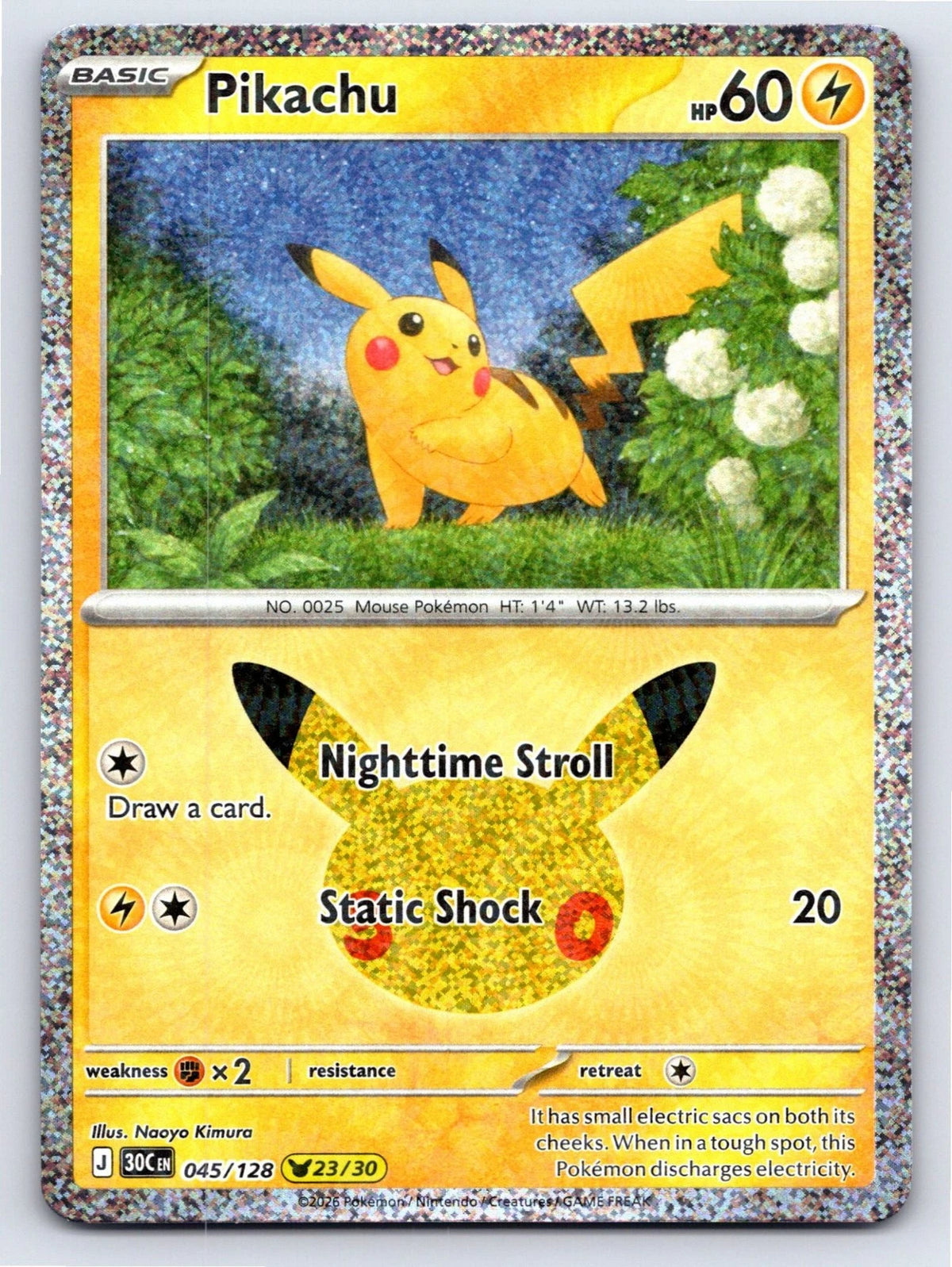 Pikachu 45/128 30th Celebration