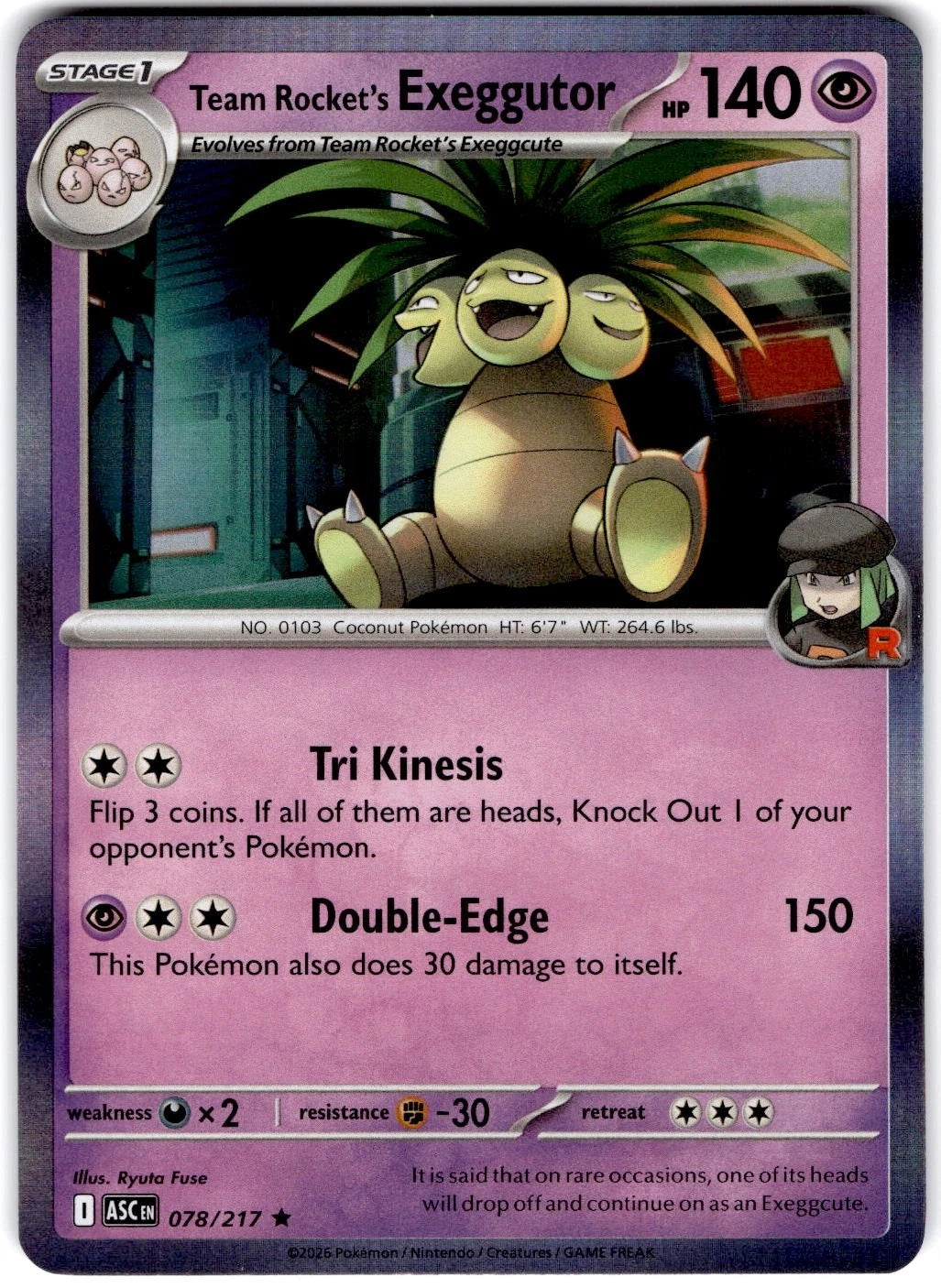 Team Rocket's Exeggutor 78/217 Ascended Heroes