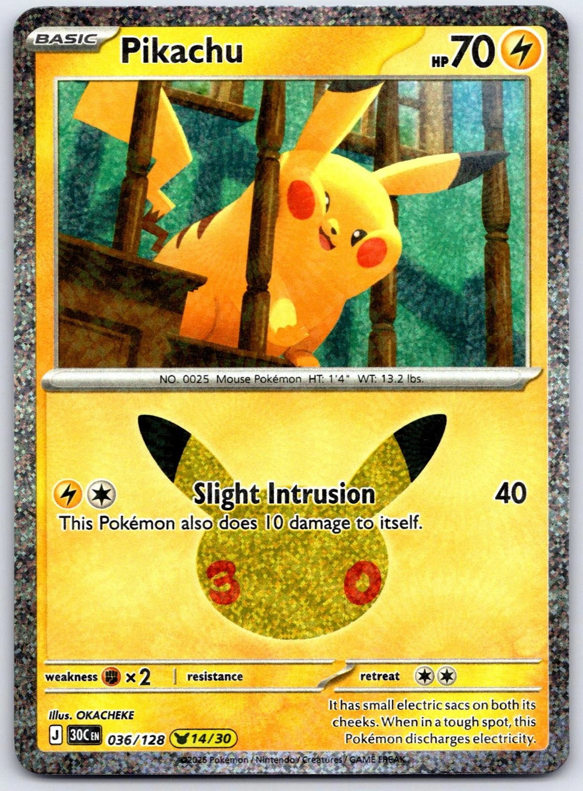 Pikachu 36/128 30th Celebration