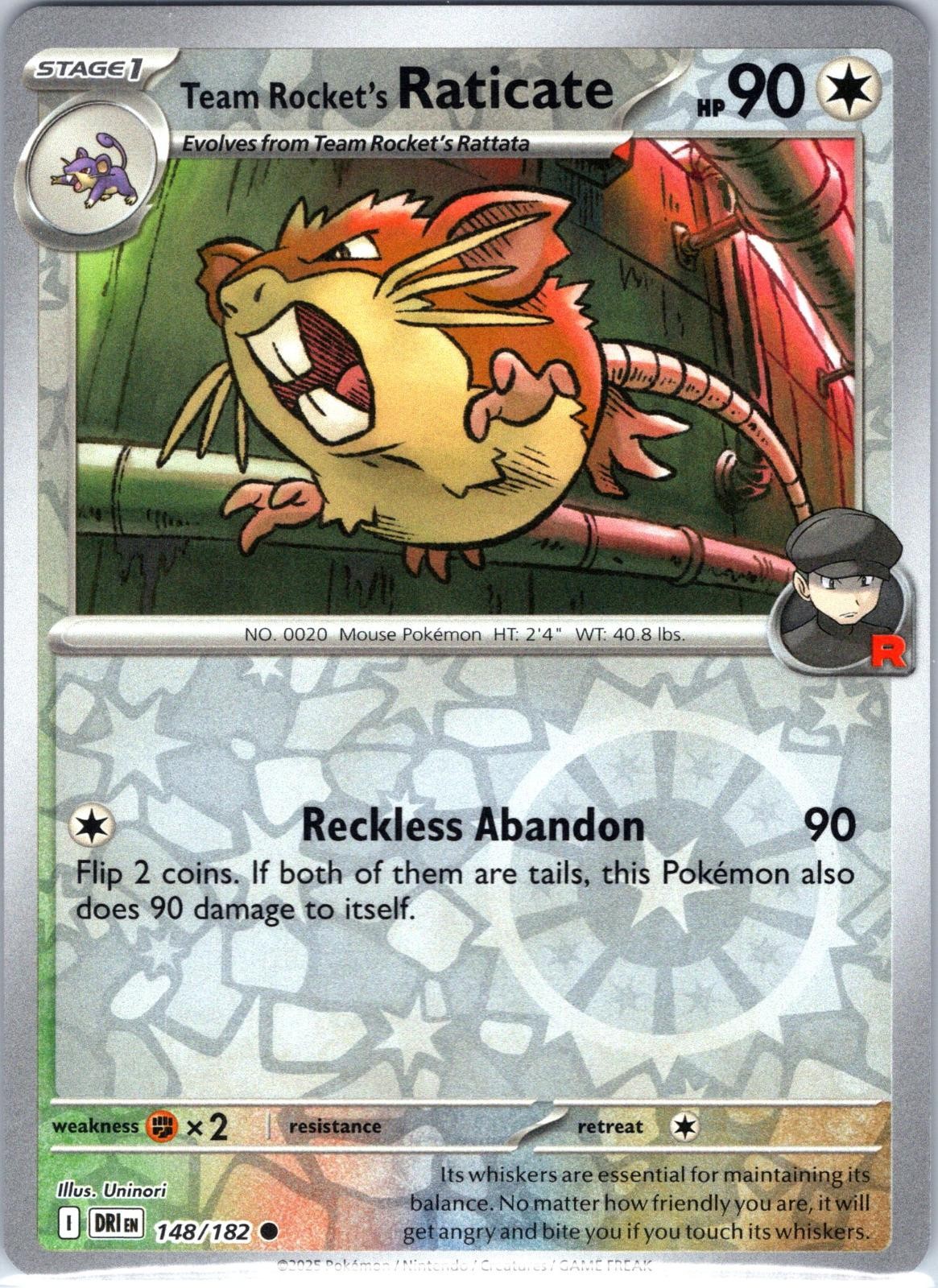 Team Rocket's Raticate 148/182 Destined Rivals