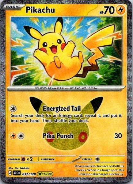 Pikachu 37/128 30th Celebration