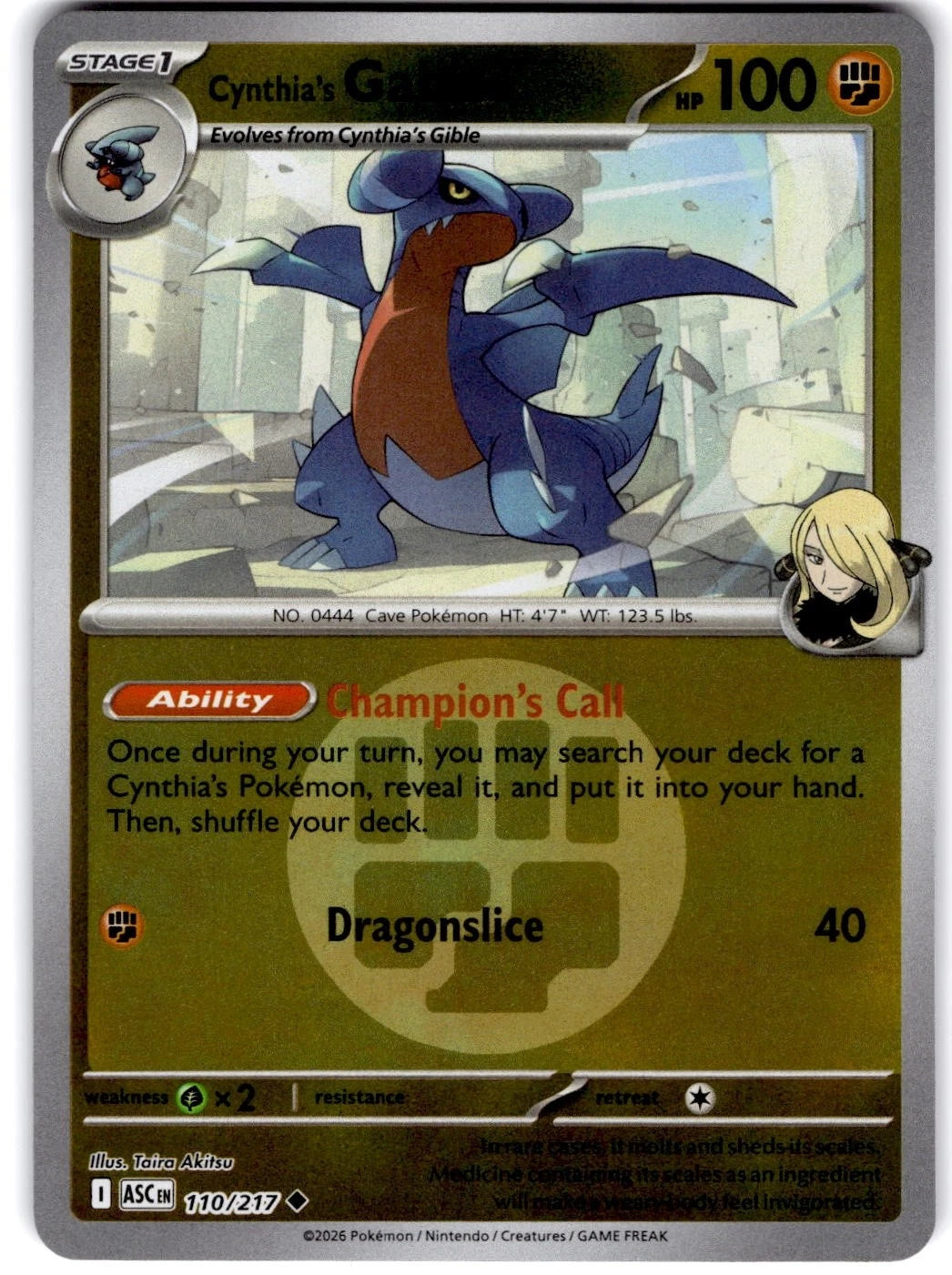 Cynthia's Gabite 103/182 Destined Rivals