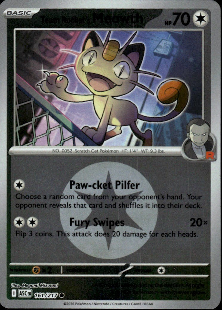 Team Rocket's Meowth 161/217 Ascended Heroes