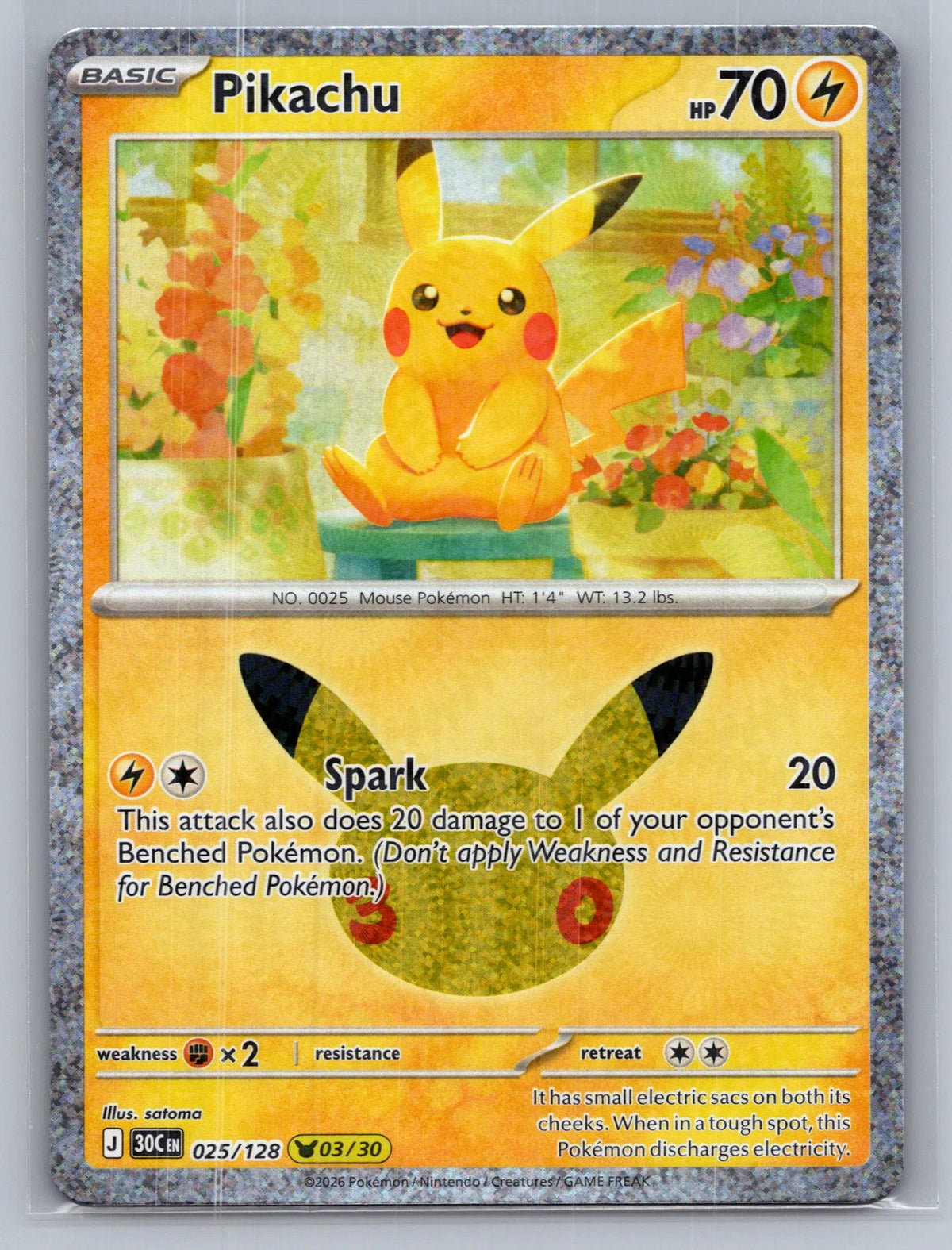 Pikachu 25/128 30th Celebration