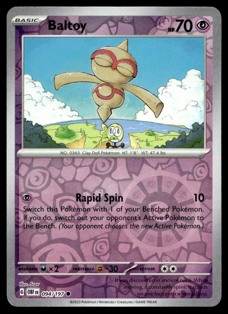 Baltoy 94/197 Obsidian Flames