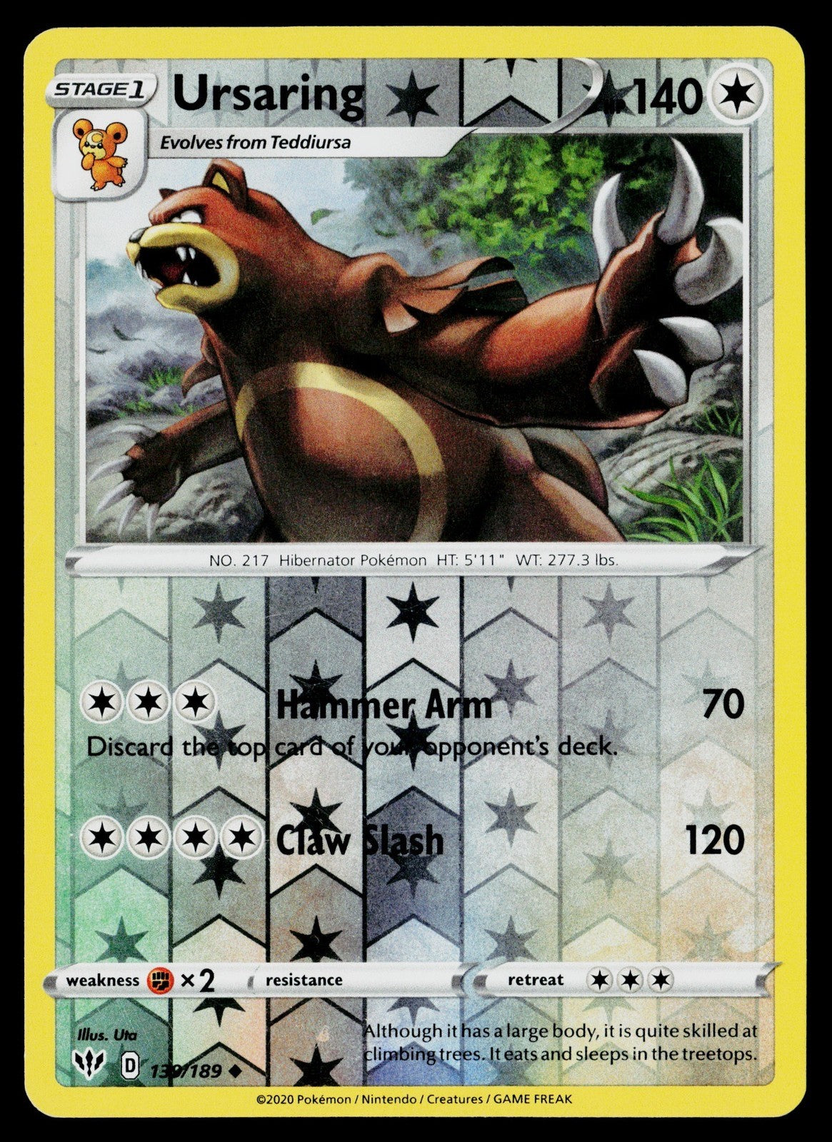 Ursaring 139/189 Darkness Ablaze