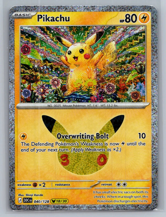 Pikachu 40/128 30th Celebration