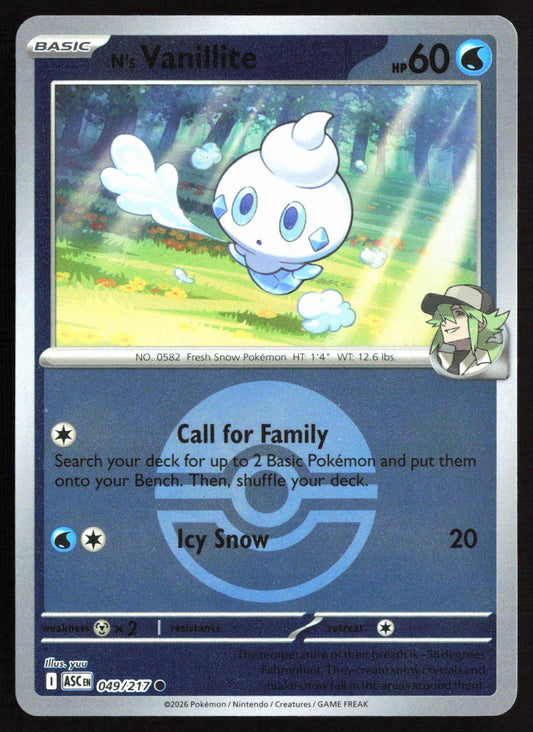 N's Vanillite 49/217 Ascended Heroes