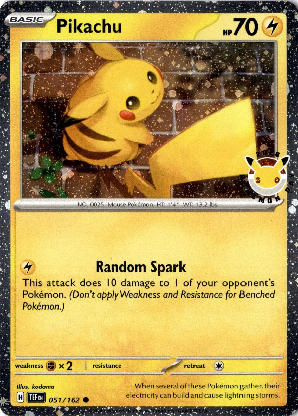 Pikachu Pokemon Day 2026 51/162 Temporal Forces
