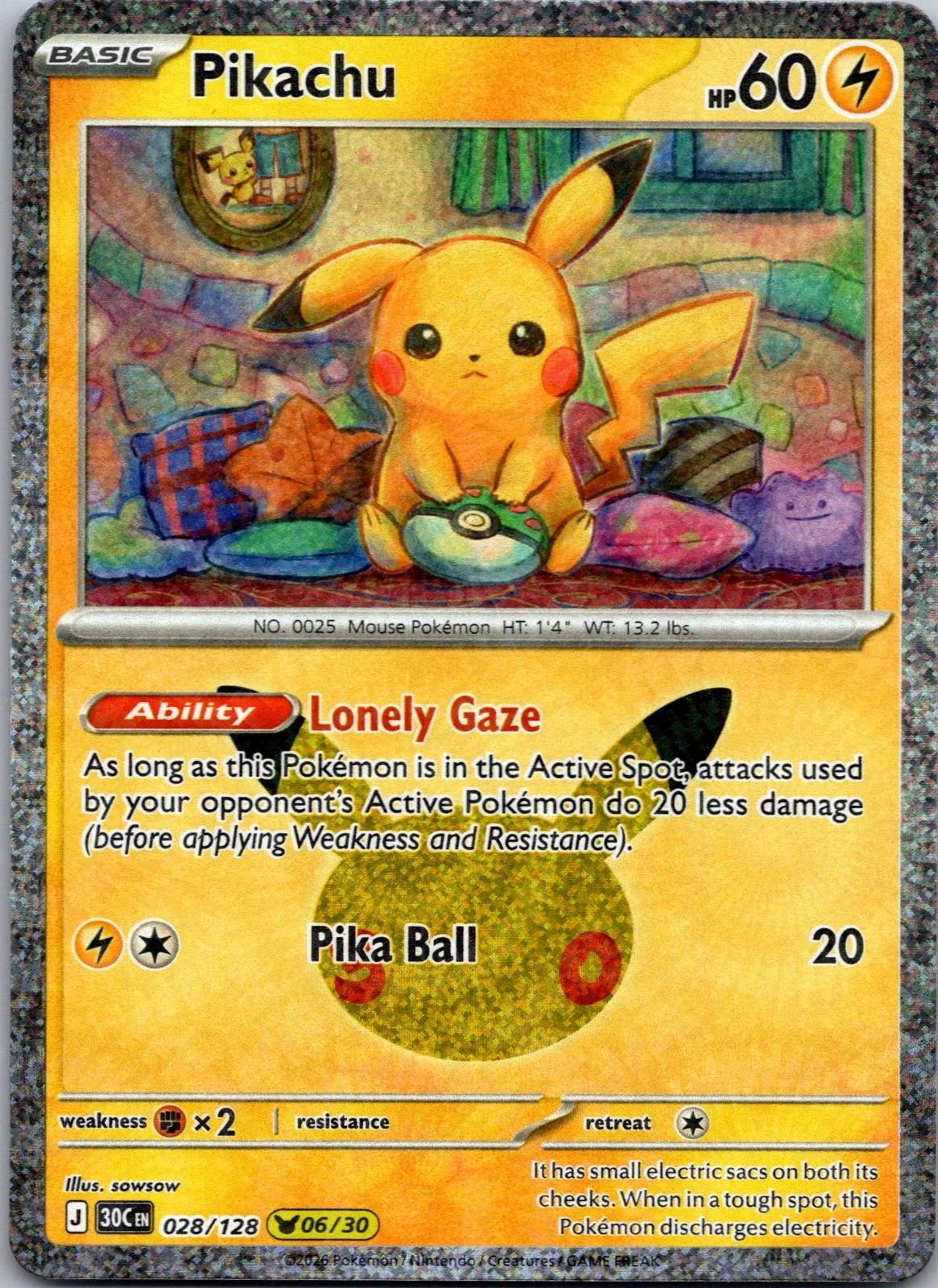 Pikachu 28/128 30th Celebration