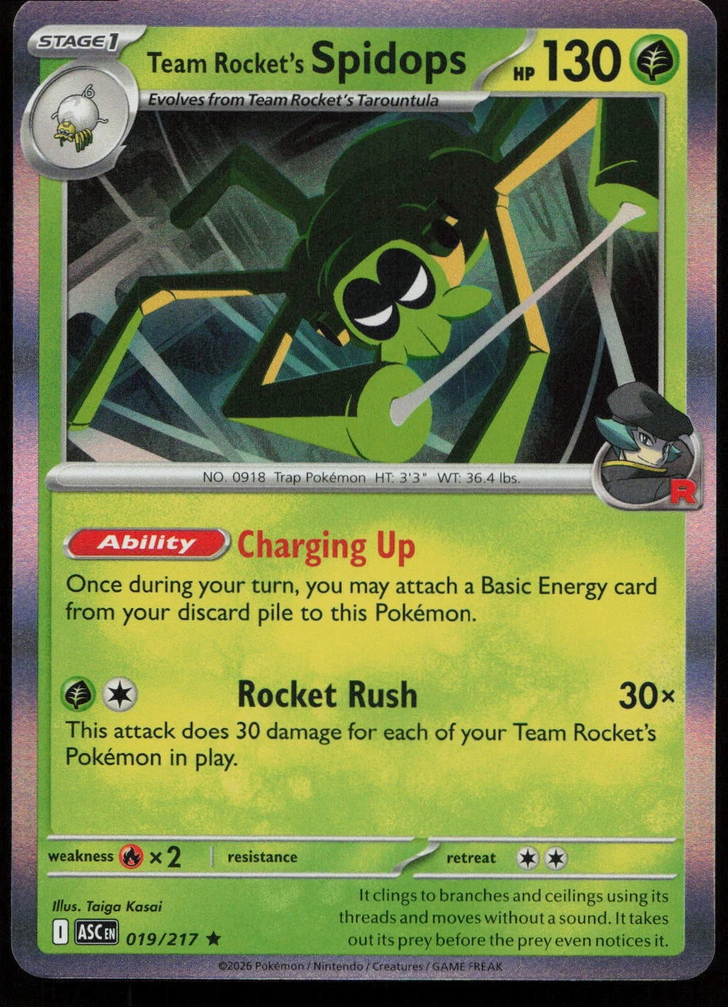 Team Rocket's Spidops 19/217 Ascended Heroes