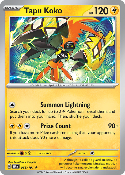 Tapu Koko 65/191 Surging Sparks